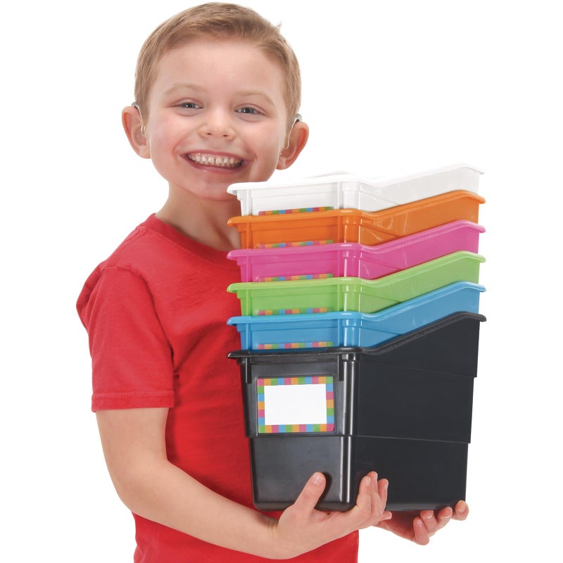 Really Good Stuff Durable Book and Binder Holder - 6pack, Neon Color, 5 ?" x 12 ?" x 7 ?", Classroom Organization, Storage Solution, Sturdy and Versatile - Image 2